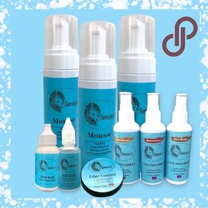 Junia’s Hair Set . Lotion mousse, Edge Control, Glue, and glue remover